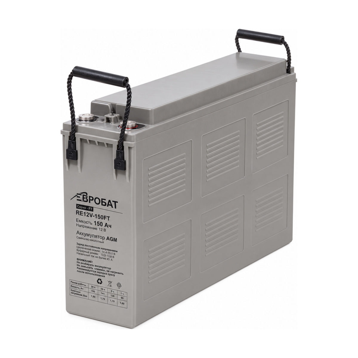 Миниатюра: Купить аккумулятор Евробат RE12V-150FT: 12 В, 150 Ач, AGM, герметичный необслуживаемый. Цена и характеристики в &laquo;Прайм Электро&raquo;.