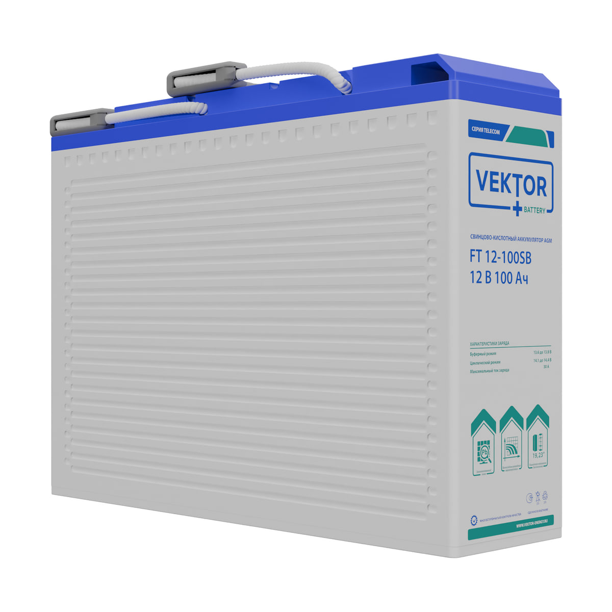 Миниатюра: Купить аккумулятор VEKTOR Plus FT 12-100SB: AGM, 12 В, 104 А&middot;ч. Цена, размеры и характеристики в &laquo;Прайм Электро&raquo;.