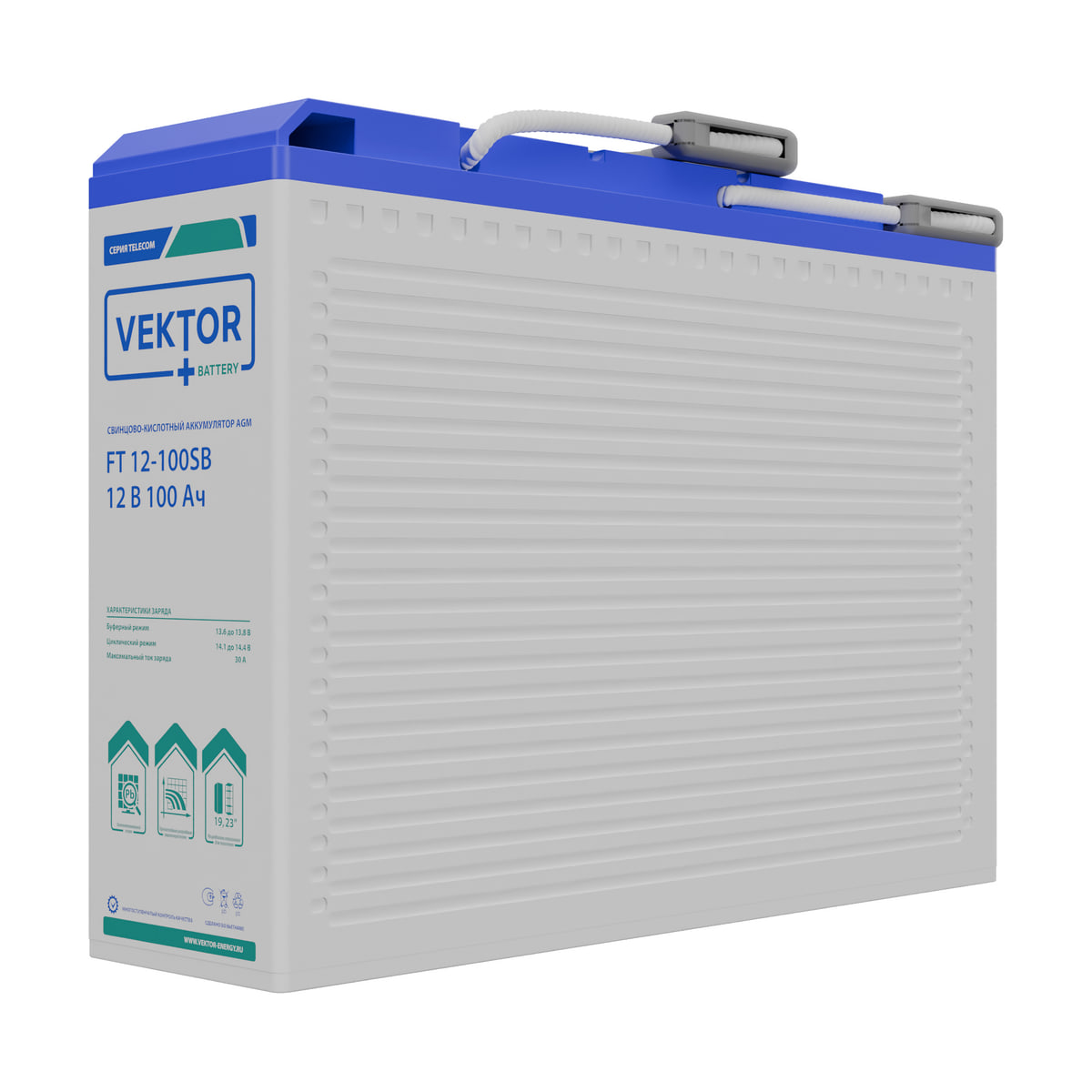 Миниатюра: Купить аккумулятор VEKTOR Plus FT 12-100SB: AGM, 12 В, 104 А&middot;ч. Цена, размеры и характеристики в &laquo;Прайм Электро&raquo;.