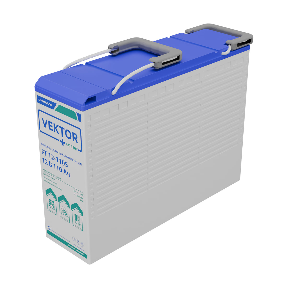 Миниатюра: Купить аккумулятор VEKTOR Plus FT 12-110S: AGM, 12 В, 110 А&middot;ч. Цена, размеры и характеристики в &laquo;Прайм Электро&raquo;.