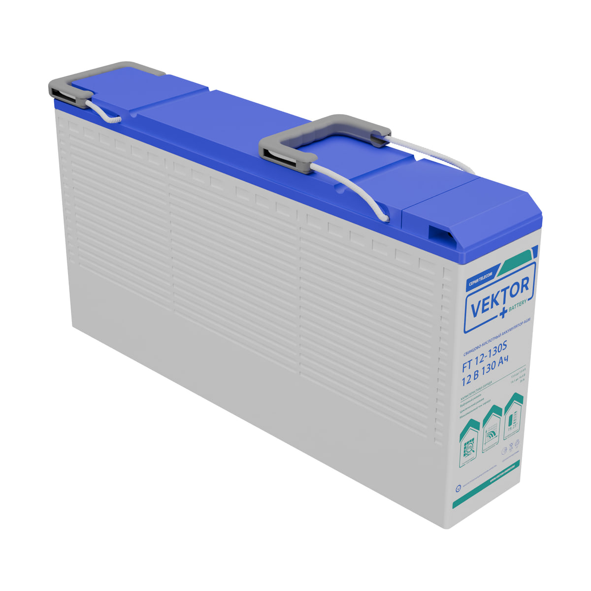 Миниатюра: Купить аккумулятор VEKTOR Plus FT 12-130S: AGM, 12 В, 130 А&middot;ч. Цена, размеры и характеристики в &laquo;Прайм Электро&raquo;.