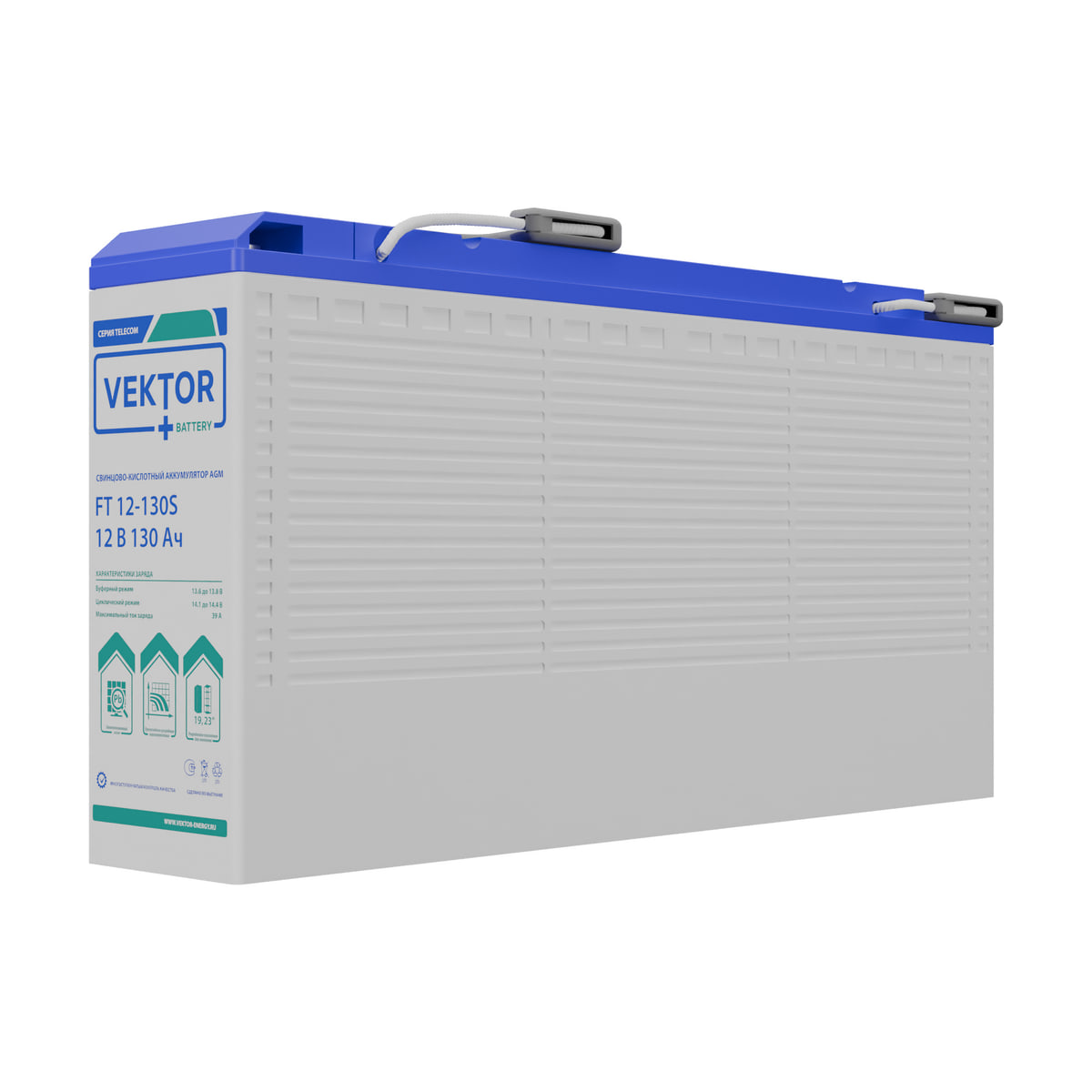 Миниатюра: Купить аккумулятор VEKTOR Plus FT 12-130S: AGM, 12 В, 130 А&middot;ч. Цена, размеры и характеристики в &laquo;Прайм Электро&raquo;.