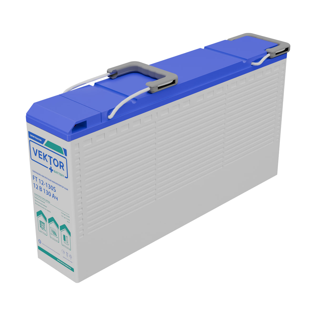 Миниатюра: Купить аккумулятор VEKTOR Plus FT 12-130S: AGM, 12 В, 130 А&middot;ч. Цена, размеры и характеристики в &laquo;Прайм Электро&raquo;.