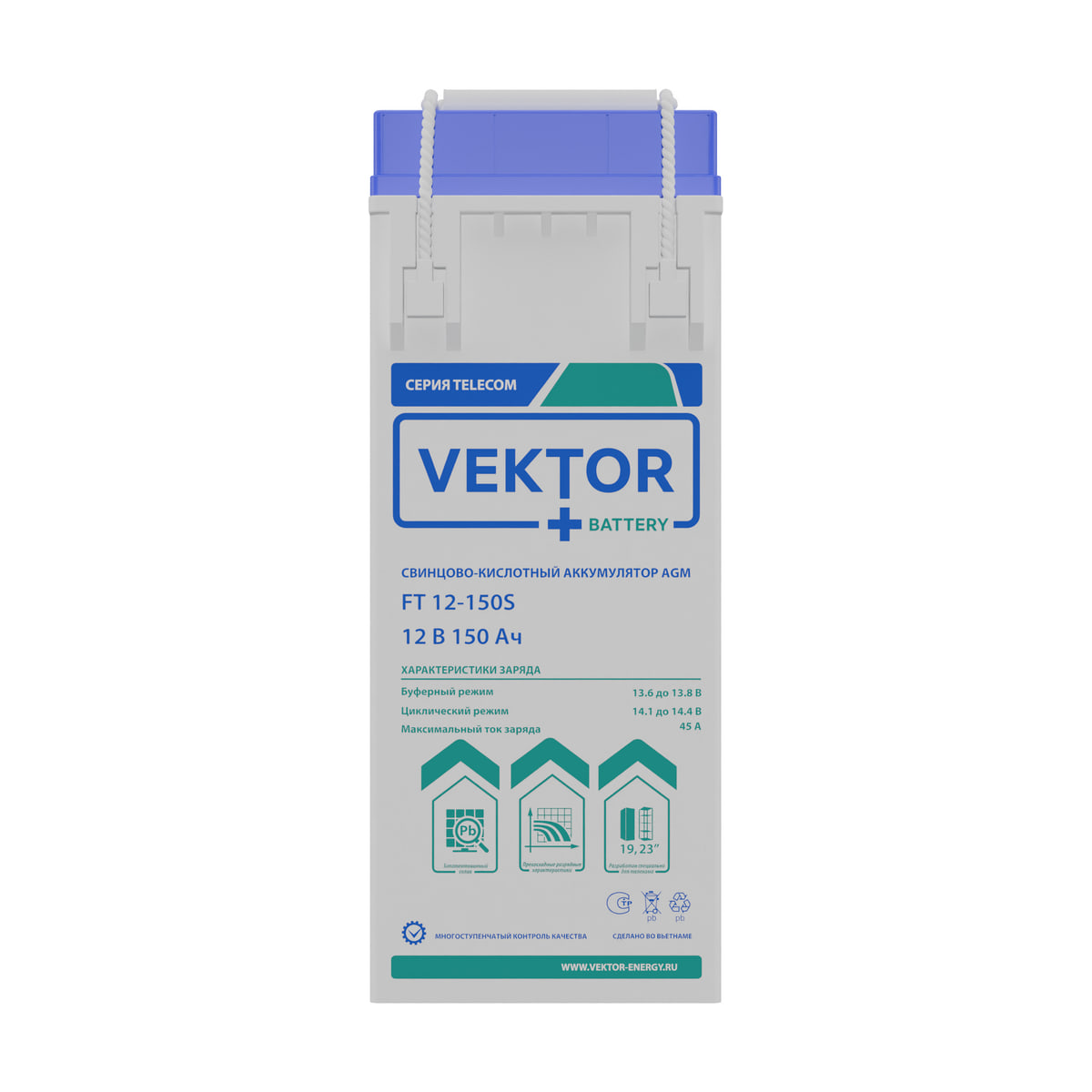 Купить аккумулятор VEKTOR Plus FT 12-150S: AGM, 12 В, 150 А&middot;ч. Цена, размеры и характеристики в &laquo;Прайм Электро&raquo;.