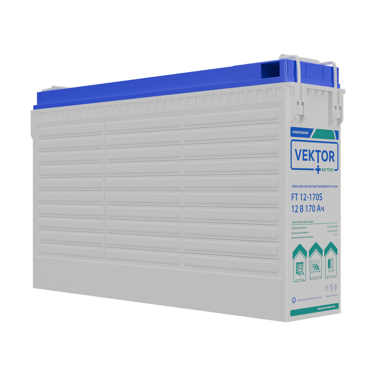 Миниатюра: Купить аккумулятор VEKTOR Plus FT 12-170S: AGM, 12 В, 170 А&middot;ч. Цена, размеры и характеристики в &laquo;Прайм Электро&raquo;.