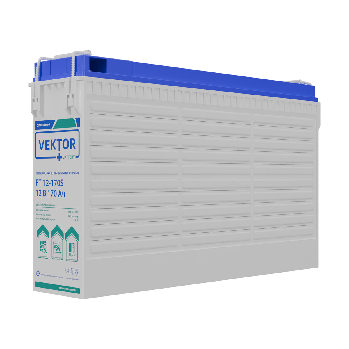 Миниатюра: Купить аккумулятор VEKTOR Plus FT 12-170S: AGM, 12 В, 170 А&middot;ч. Цена, размеры и характеристики в &laquo;Прайм Электро&raquo;.