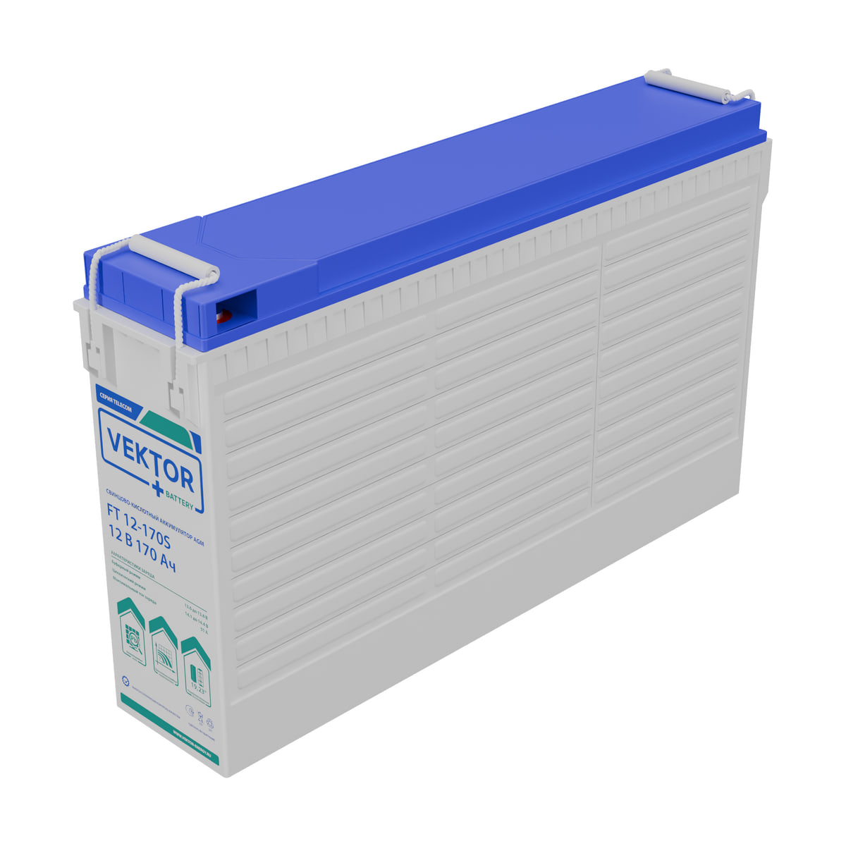 Миниатюра: Купить аккумулятор VEKTOR Plus FT 12-170S: AGM, 12 В, 170 А&middot;ч. Цена, размеры и характеристики в &laquo;Прайм Электро&raquo;.