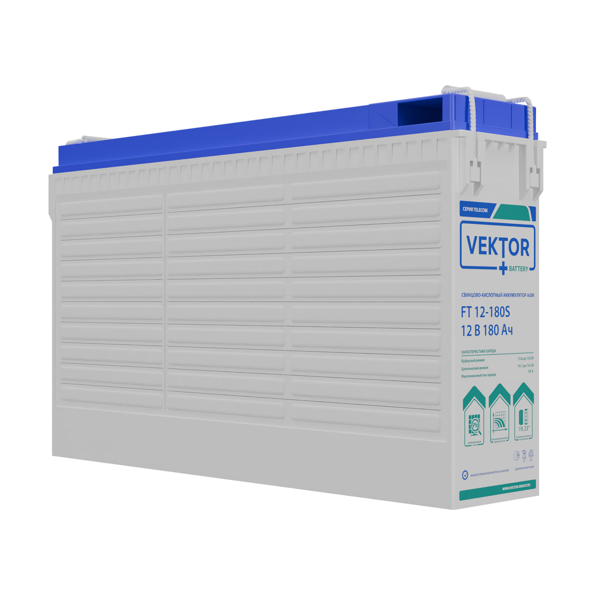 Миниатюра: Купить аккумулятор VEKTOR Plus FT 12-180S: AGM, 12 В, 180 А&middot;ч. Цена, размеры и характеристики в &laquo;Прайм Электро&raquo;.
