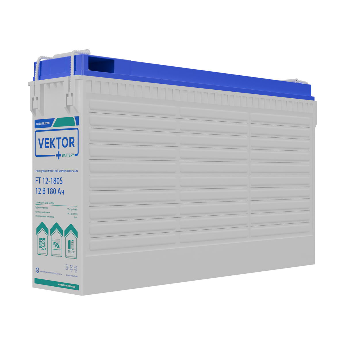 Миниатюра: Купить аккумулятор VEKTOR Plus FT 12-180S: AGM, 12 В, 180 А&middot;ч. Цена, размеры и характеристики в &laquo;Прайм Электро&raquo;.