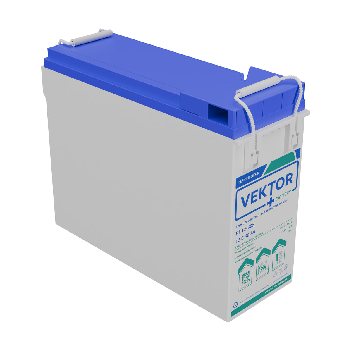 Миниатюра: Купить аккумулятор VEKTOR Plus FT 12-50S: AGM, 12 В, 52 А&middot;ч. Цена, размеры и характеристики в &laquo;Прайм Электро&raquo;.