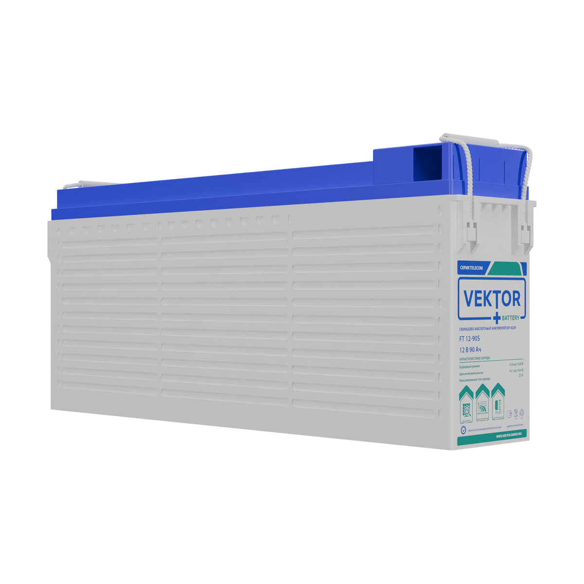 Миниатюра: Купить аккумулятор VEKTOR Plus FT 12-90S: AGM, 12 В, 90 А&middot;ч. Цена, размеры и характеристики в &laquo;Прайм Электро&raquo;.