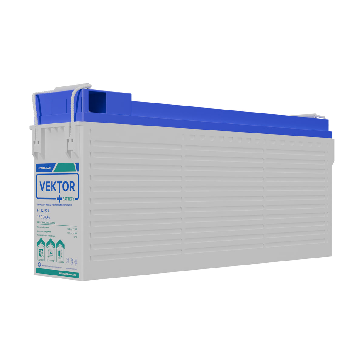 Миниатюра: Купить аккумулятор VEKTOR Plus FT 12-90S: AGM, 12 В, 90 А&middot;ч. Цена, размеры и характеристики в &laquo;Прайм Электро&raquo;.