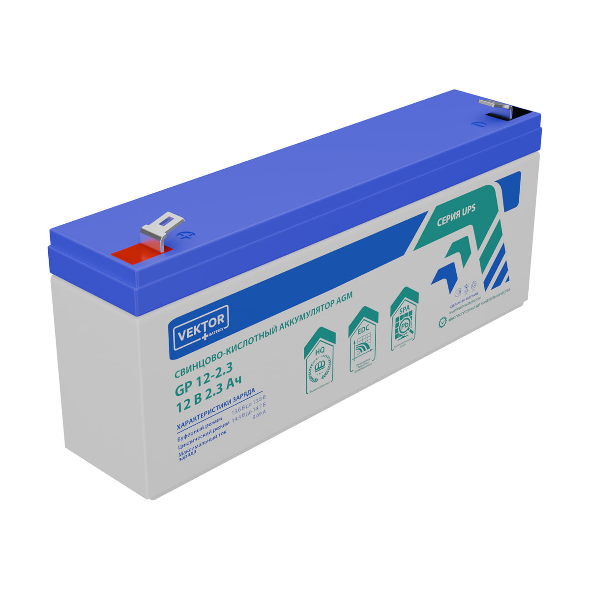 Миниатюра: Купить аккумулятор VEKTOR Plus GP 12-2.3S: AGM, 12 В, 2,3 А&middot;ч. Цена, размеры и характеристики в &laquo;Прайм Электро&raquo;.