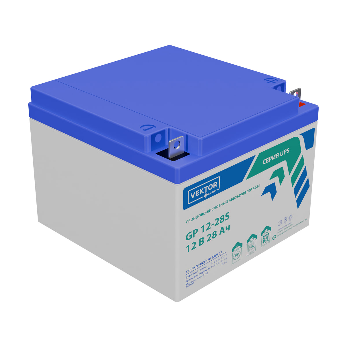 Миниатюра: Купить аккумулятор VEKTOR Plus GP 12-28S: AGM, 12 В, 28 А&middot;ч. Цена, размеры и характеристики в &laquo;Прайм Электро&raquo;.