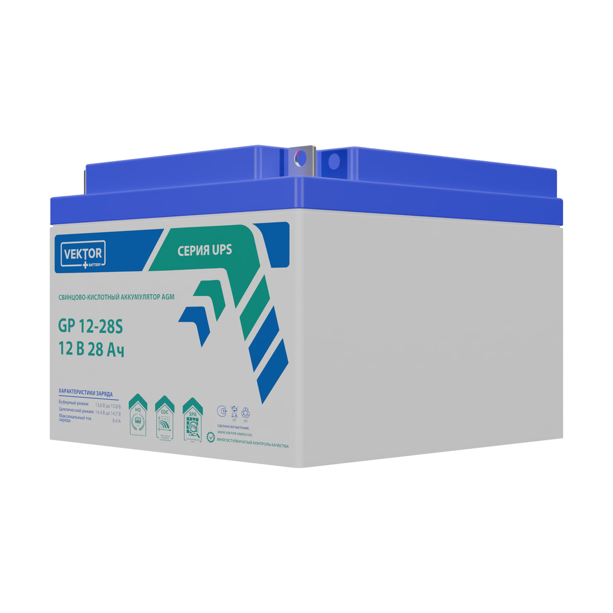 Миниатюра: Купить аккумулятор VEKTOR Plus GP 12-28S: AGM, 12 В, 28 А&middot;ч. Цена, размеры и характеристики в &laquo;Прайм Электро&raquo;.