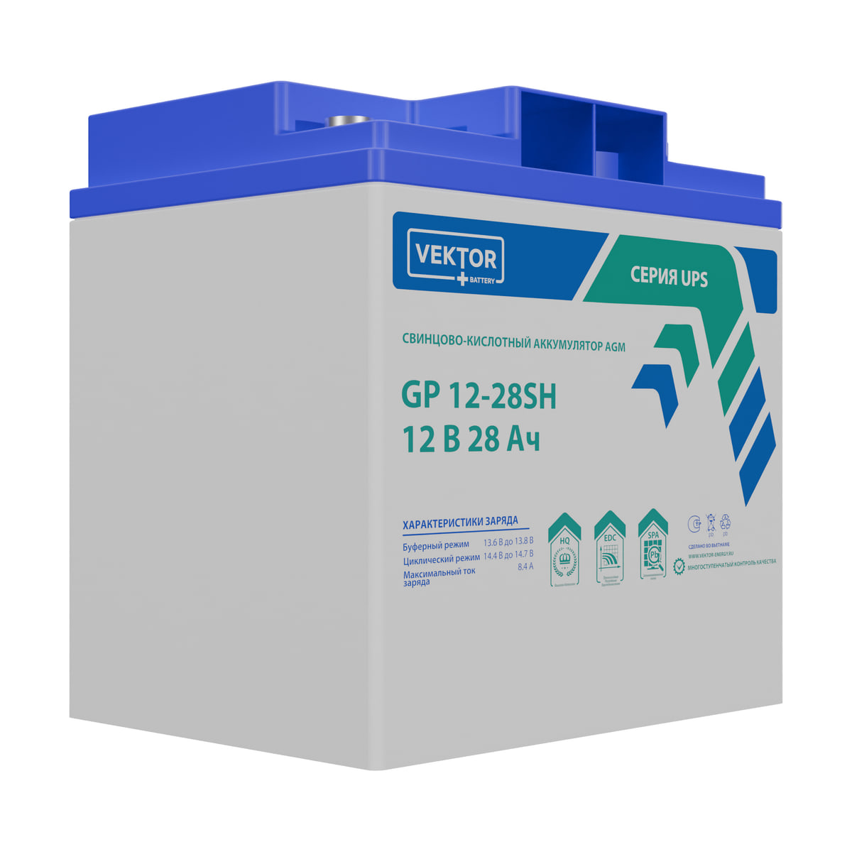Миниатюра: Купить аккумулятор VEKTOR Plus GP 12-28SH: AGM, 12 В, 28 А&middot;ч. Цена, размеры и характеристики в &laquo;Прайм Электро&raquo;.