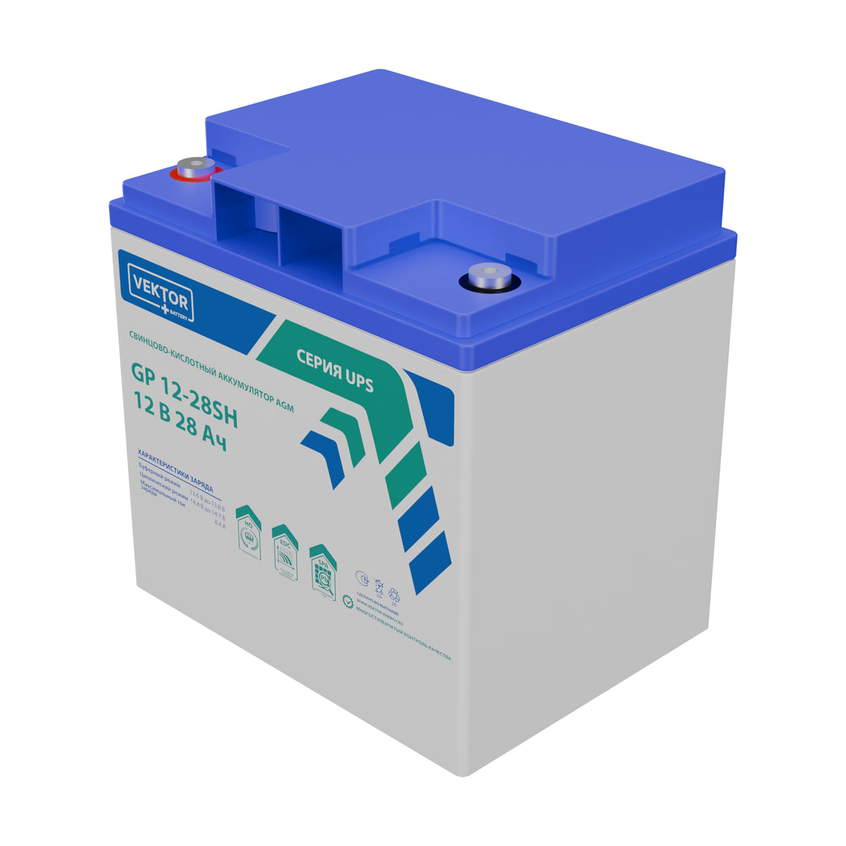 Миниатюра: Купить аккумулятор VEKTOR Plus GP 12-28SH: AGM, 12 В, 28 А&middot;ч. Цена, размеры и характеристики в &laquo;Прайм Электро&raquo;.