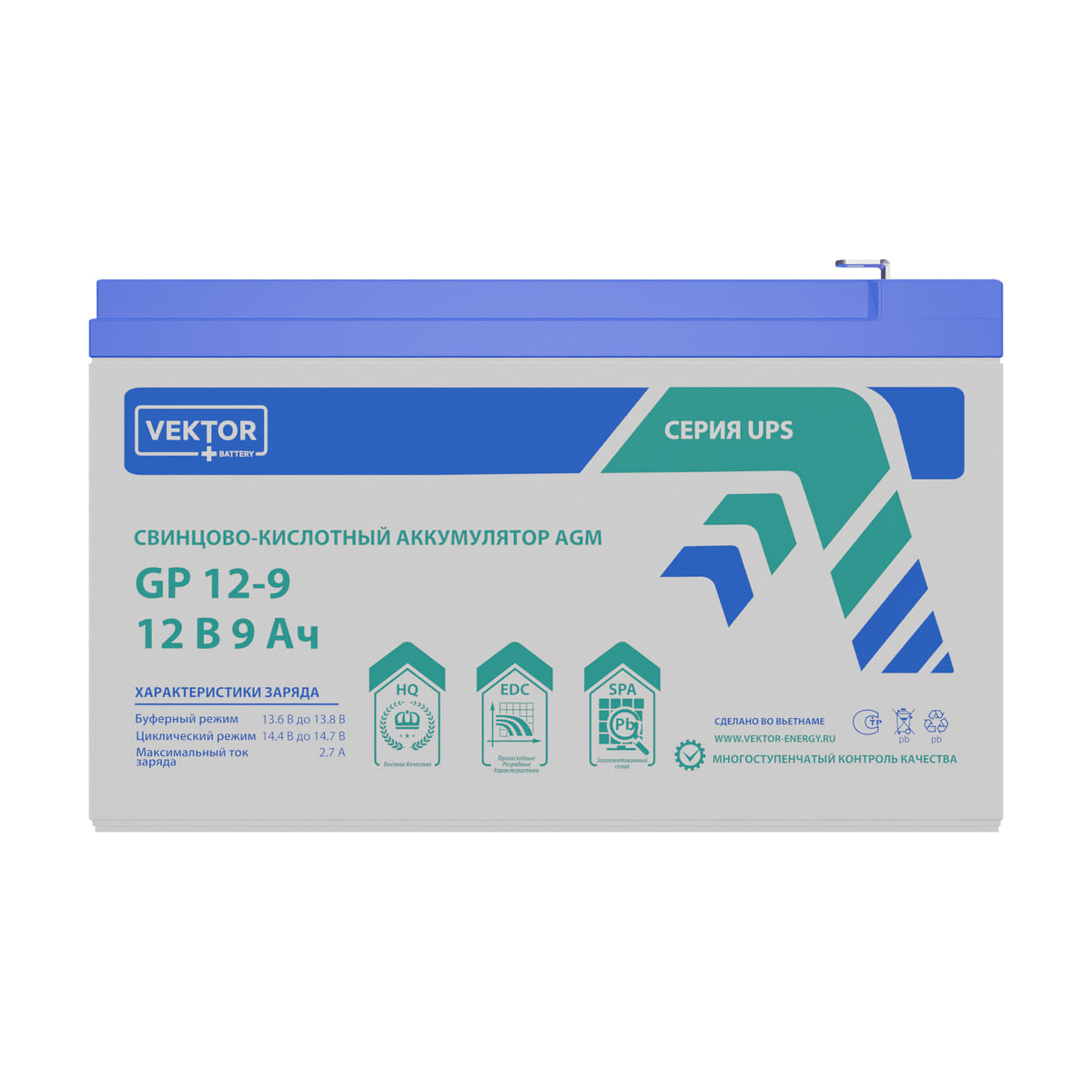 Купить аккумулятор VEKTOR Plus GP 12-9S: AGM, 12 В, 9 А&middot;ч. Цена, размеры и характеристики в &laquo;Прайм Электро&raquo;.