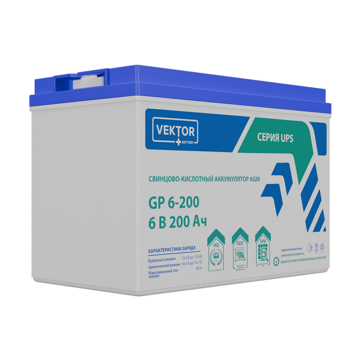 Миниатюра: Купить аккумулятор VEKTOR Plus GP 6-200S: AGM, 6 В, 200 А&middot;ч. Цена, размеры и характеристики в &laquo;Прайм Электро&raquo;.