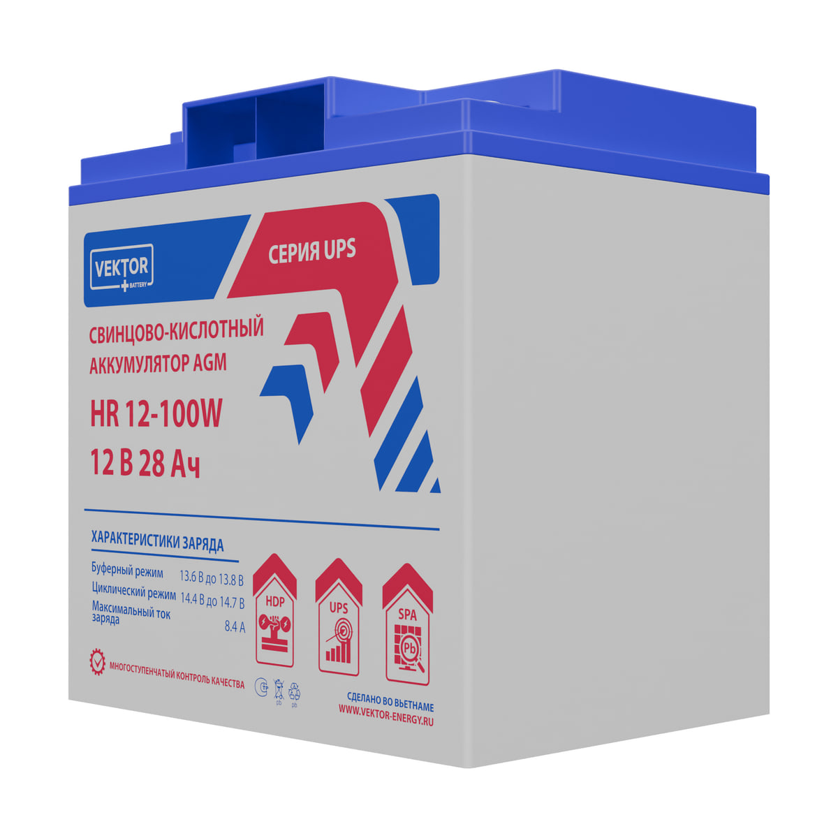 Миниатюра: Купить аккумулятор VEKTOR Plus HR 12-100W: AGM, 12 В, 28 А&middot;ч. Цена, размеры и характеристики в &laquo;Прайм Электро&raquo;.