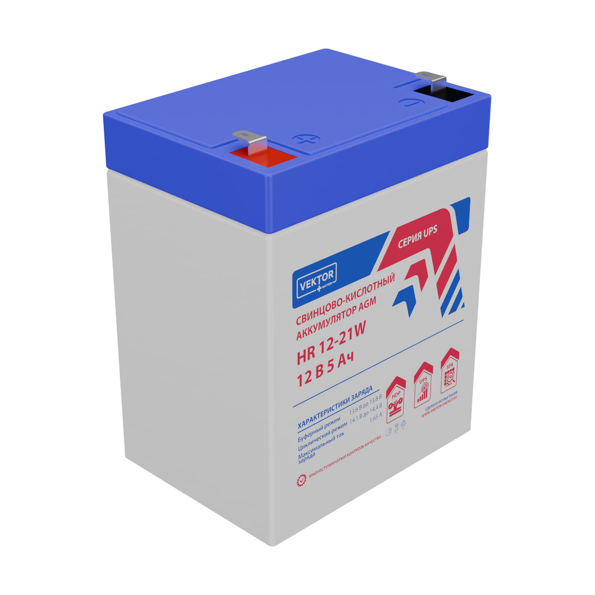Миниатюра: Купить аккумулятор VEKTOR Plus HR 12-21W: AGM, 12 В, 5.5 А&middot;ч. Цена, размеры и характеристики в &laquo;Прайм Электро&raquo;.