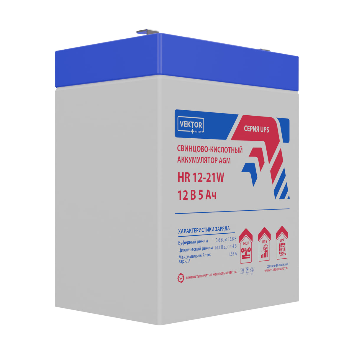 Миниатюра: Купить аккумулятор VEKTOR Plus HR 12-21W: AGM, 12 В, 5.5 А&middot;ч. Цена, размеры и характеристики в &laquo;Прайм Электро&raquo;.