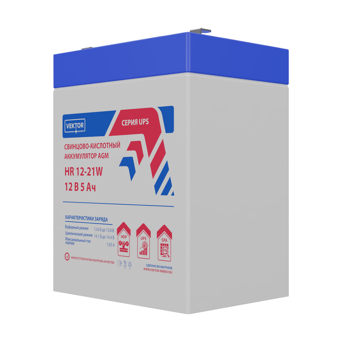 Миниатюра: Купить аккумулятор VEKTOR Plus HR 12-21W: AGM, 12 В, 5.5 А&middot;ч. Цена, размеры и характеристики в &laquo;Прайм Электро&raquo;.