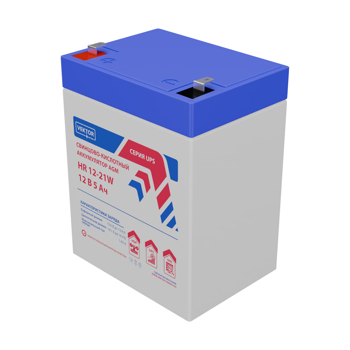 Миниатюра: Купить аккумулятор VEKTOR Plus HR 12-21W: AGM, 12 В, 5.5 А&middot;ч. Цена, размеры и характеристики в &laquo;Прайм Электро&raquo;.