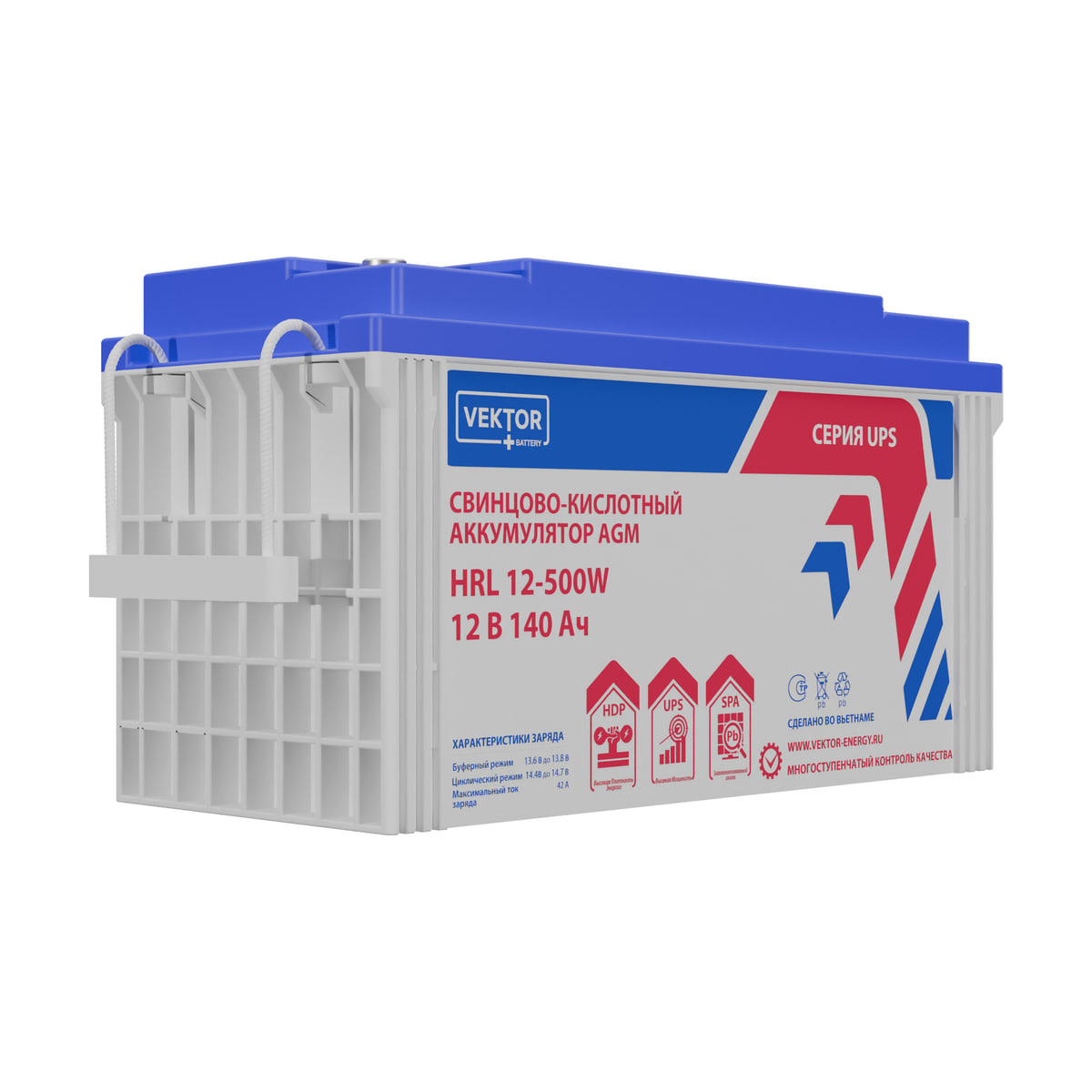 Миниатюра: Купить аккумулятор VEKTOR Plus HRL 12-500W: AGM, 12 В, 140 А&middot;ч. Цена, размеры и характеристики в &laquo;Прайм Электро&raquo;.