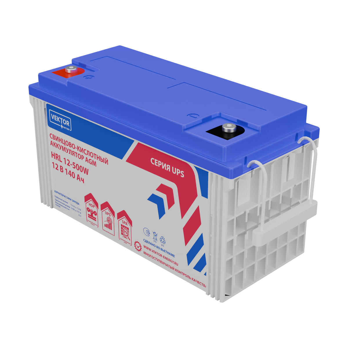 Миниатюра: Купить аккумулятор VEKTOR Plus HRL 12-500W: AGM, 12 В, 140 А&middot;ч. Цена, размеры и характеристики в &laquo;Прайм Электро&raquo;.
