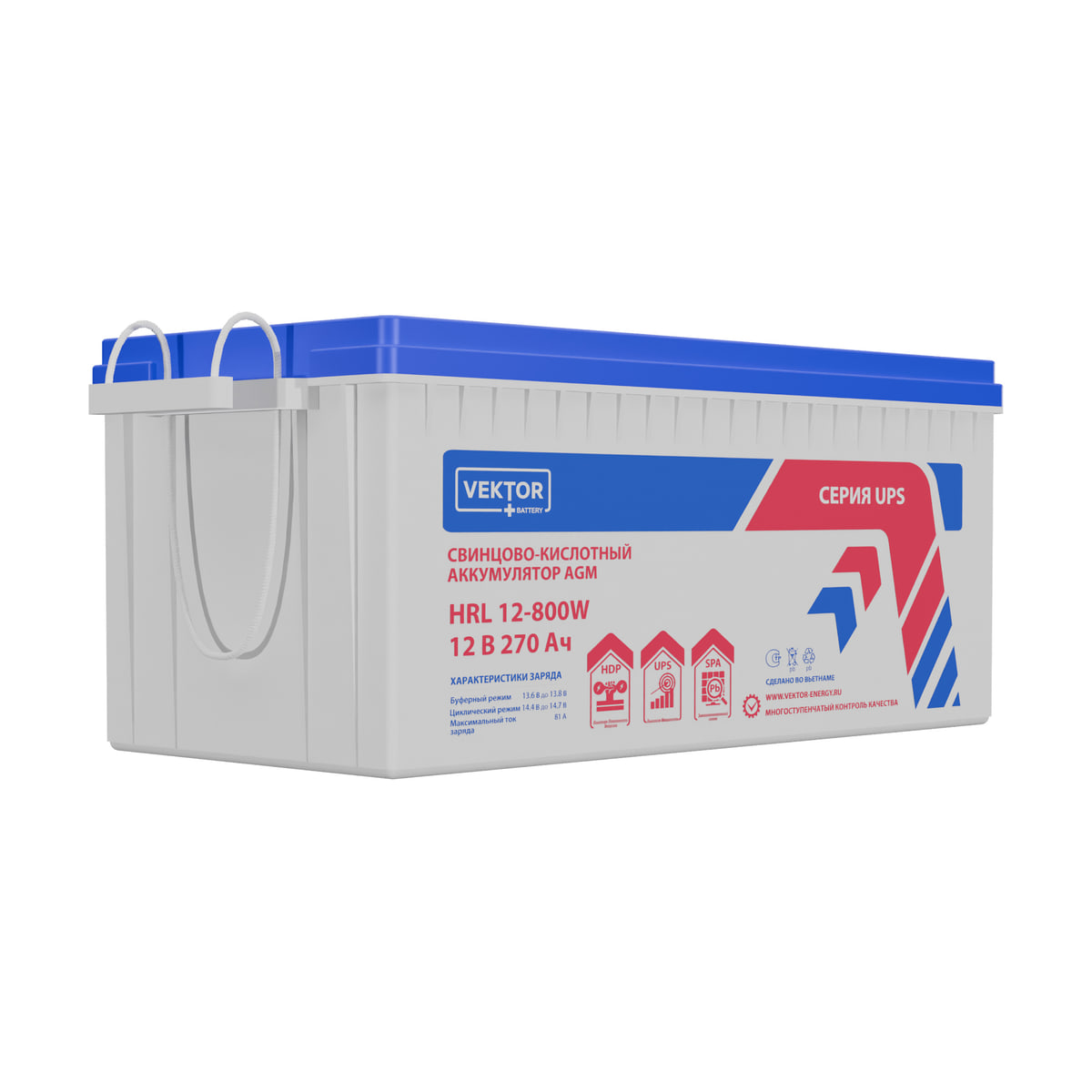 Миниатюра: Купить аккумулятор VEKTOR Plus HRL 12-800W: AGM, 12 В, 240 А&middot;ч. Цена, размеры и характеристики в &laquo;Прайм Электро&raquo;.