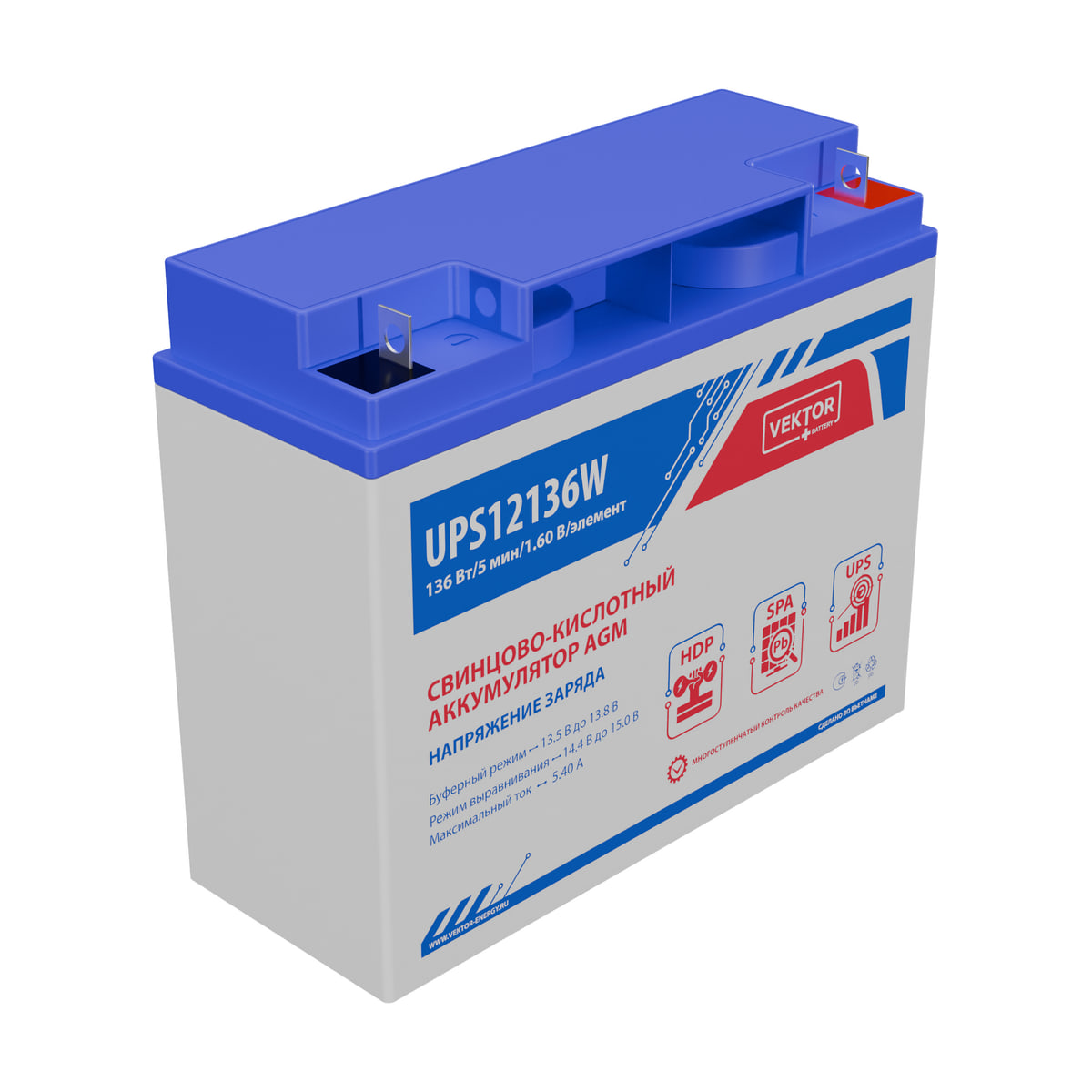 Миниатюра: Купить аккумулятор VEKTOR Plus UPS 12136W: AGM, 12 В, 20 часовой разряд. Цена, размеры и характеристики в &laquo;Прайм Электро&raquo;.