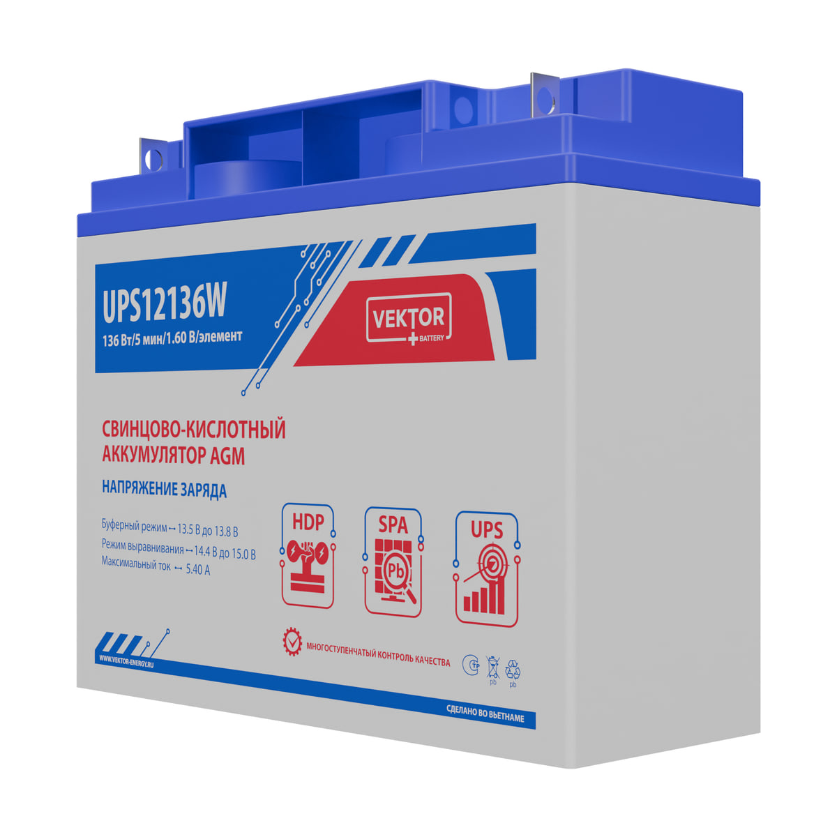 Миниатюра: Купить аккумулятор VEKTOR Plus UPS 12136W: AGM, 12 В, 20 часовой разряд. Цена, размеры и характеристики в &laquo;Прайм Электро&raquo;.
