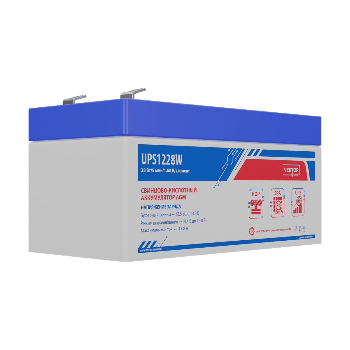 Миниатюра: Купить аккумулятор VEKTOR Plus UPS 1228W: AGM, 12 В, 20 часовой разряд. Цена, размеры и характеристики в &laquo;Прайм Электро&raquo;.