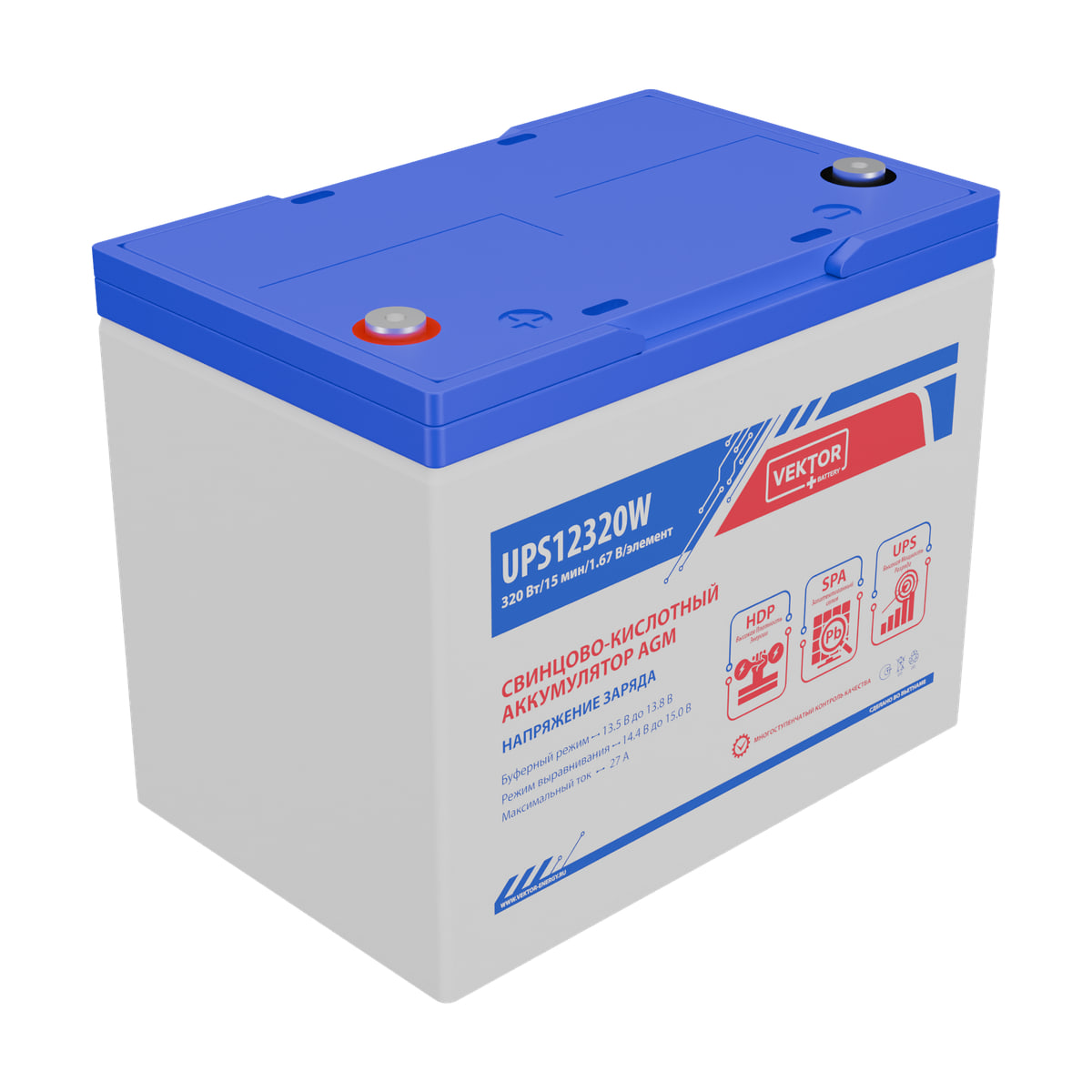 Миниатюра: Купить аккумулятор VEKTOR Plus UPS 12320W: AGM, 12 В, 10 часовой разряд. Цена, размеры и характеристики в &laquo;Прайм Электро&raquo;.