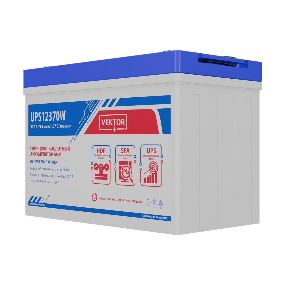 Миниатюра: Купить аккумулятор VEKTOR Plus UPS 12370W: AGM, 12 В, 10 часовой разряд. Цена, размеры и характеристики в &laquo;Прайм Электро&raquo;.