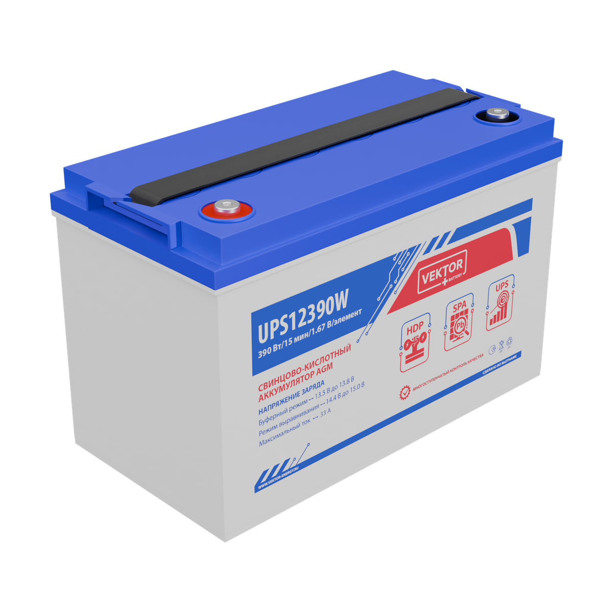 Миниатюра: Купить аккумулятор VEKTOR Plus UPS 12390W: AGM, 12 В, 10 часовой разряд. Цена, размеры и характеристики в &laquo;Прайм Электро&raquo;.