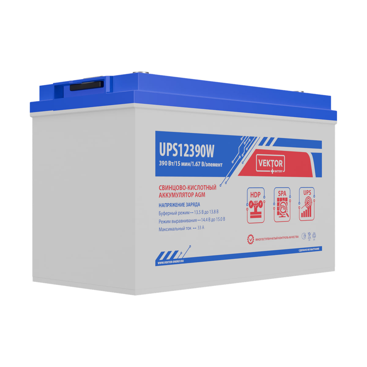 Миниатюра: Купить аккумулятор VEKTOR Plus UPS 12390W: AGM, 12 В, 10 часовой разряд. Цена, размеры и характеристики в &laquo;Прайм Электро&raquo;.
