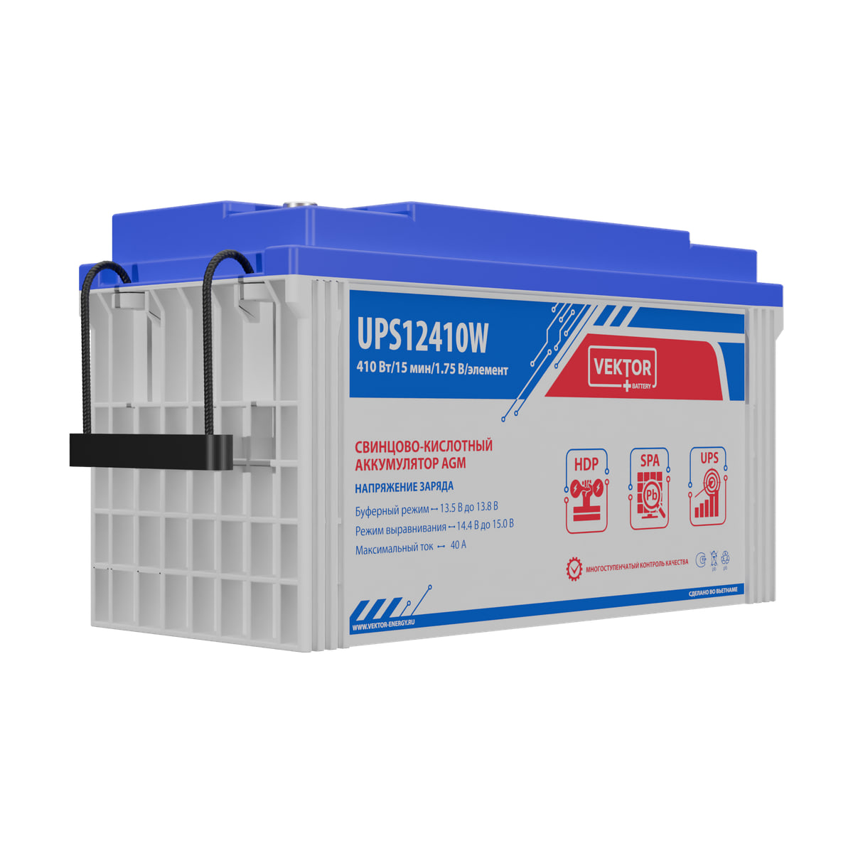Миниатюра: Купить аккумулятор VEKTOR Plus UPS 12410W: AGM, 12 В, 10 часовой разряд. Цена, размеры и характеристики в &laquo;Прайм Электро&raquo;.