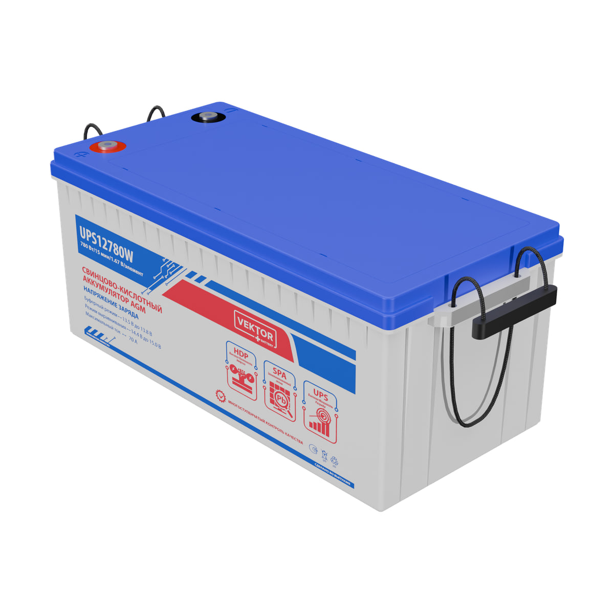 Миниатюра: Купить аккумулятор VEKTOR Plus UPS 12780W: AGM, 12 В, 10 часовой разряд. Цена, размеры и характеристики в &laquo;Прайм Электро&raquo;.