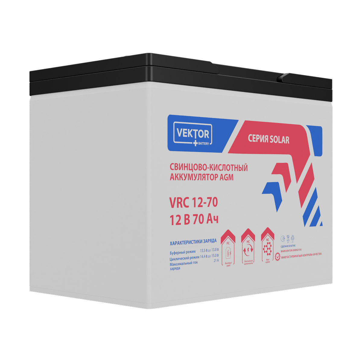 Миниатюра: Купить аккумулятор VEKTOR Plus VRC 12-70: AGM, 12 В, 70 А&middot;ч. Цена, размеры и характеристики в &laquo;Прайм Электро&raquo;.