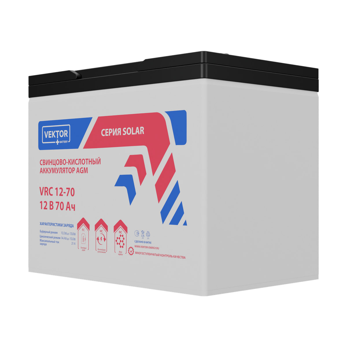 Миниатюра: Купить аккумулятор VEKTOR Plus VRC 12-70: AGM, 12 В, 70 А&middot;ч. Цена, размеры и характеристики в &laquo;Прайм Электро&raquo;.